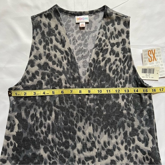 LulaRoe Womens Cardigan XS Gray Leopard Print Open Long Slip Casual Outdoor Chic - Picture 16 of 17